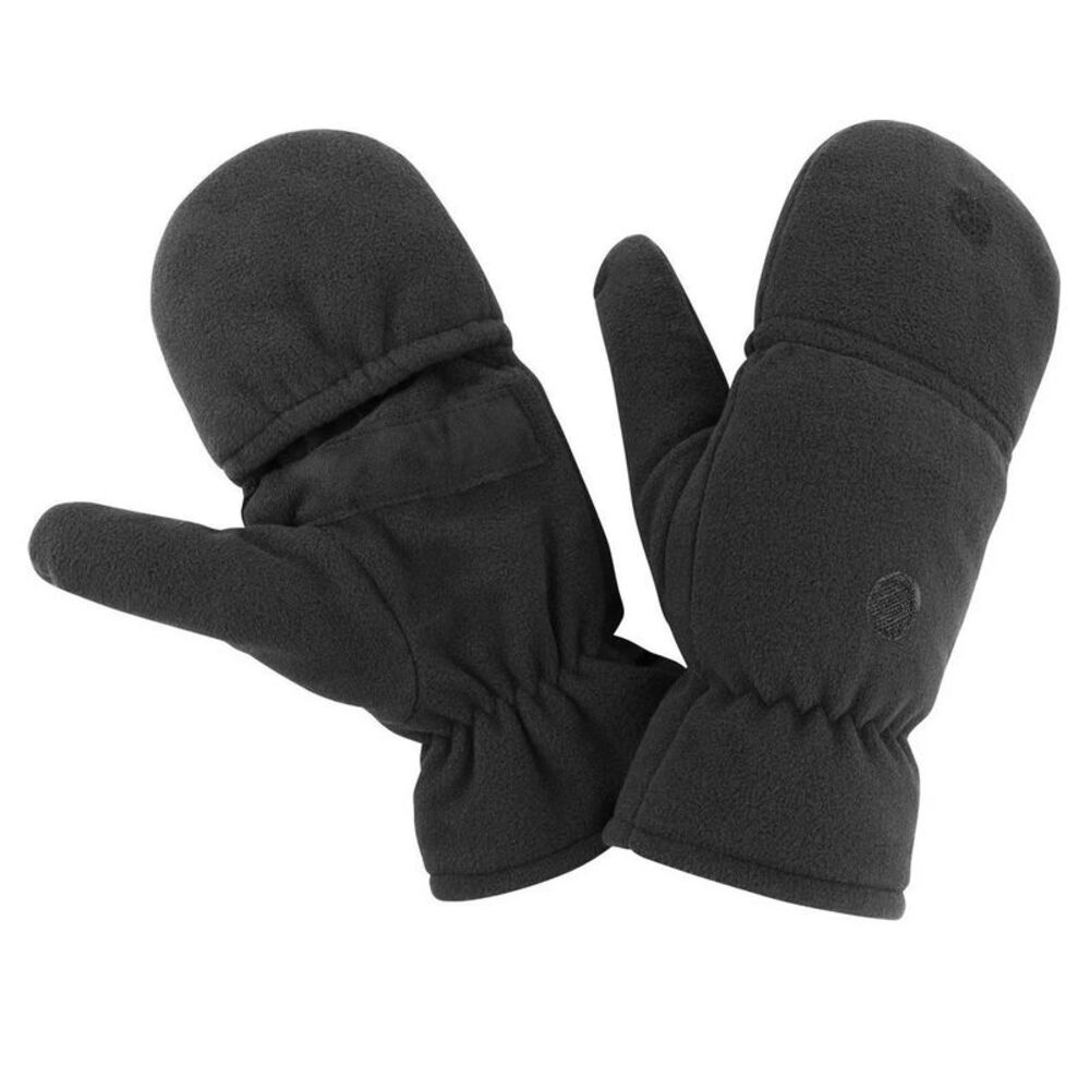 Result Unisex Adult Fingerless Gloves / Black